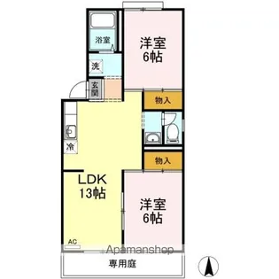 コーポプレジール B棟【1階】の間取り