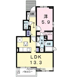 アルコイリス出川【1階】の間取り