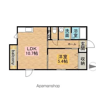グルーシァ弐番館【102号室】の間取り