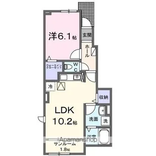 ロカルモラン B【1階】の間取り