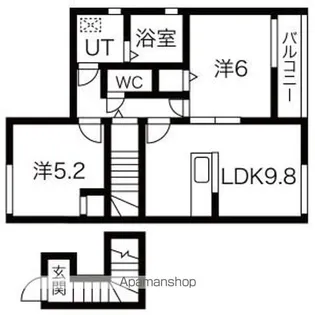 ヴィラ プティ エタン【2階】の間取り