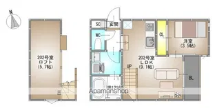 GRANDTIC 大元駅東【202号室号室】の間取り
