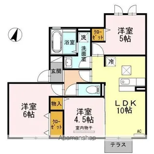 ボヌール千田 A棟【1階】の間取り