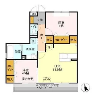 クレイドル【3階】の間取り