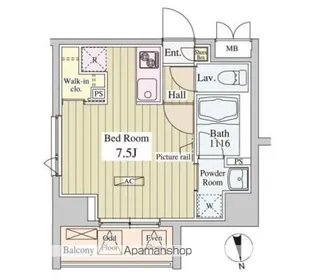 SKーONE市ヶ谷【11階】の間取り