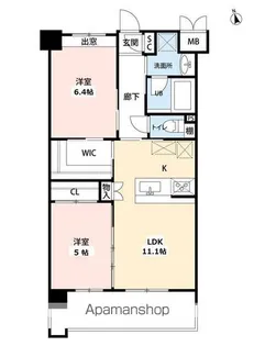 ウイングス西本町【8階】の間取り