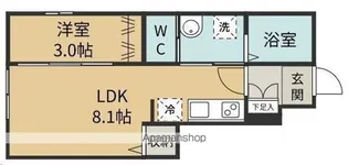 シャンテ大町西公園【102号室】の間取り