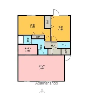 クレール【205号室】の間取り
