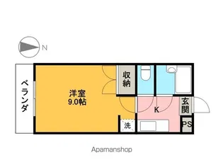 カスティールイン宇都宮【4階】の間取り