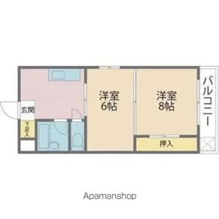 ジョイフル林寺【211号室】の間取り