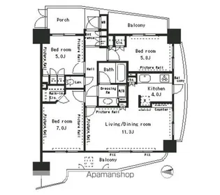 パークアクシス四谷ステージ【10階】の間取り
