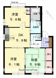 サイドパーク本城Ⅱ B棟【1階】の間取り