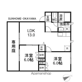 メゾン・タチバナD【1階】の間取り