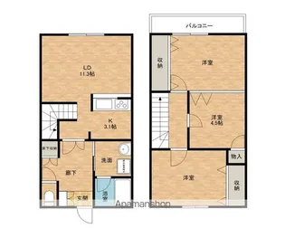 モンシェリ【102号室】の間取り
