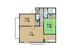 サンビレッジ林檎B棟【2階】の間取り