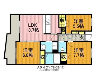アステリ与野本町弐番館【506号室】の間取り
