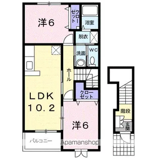 ヴィラ ノーヴァB【2階】の間取り