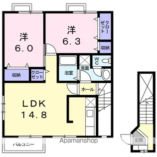 オーブリー吉田 A棟【2階】の間取り