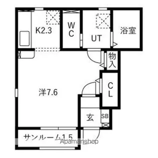 ソレイユマーレⅡ【105号室】の間取り