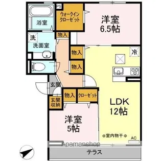 ポーロウニア横山【1階】の間取り