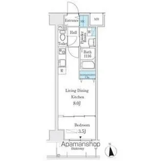 プレイズシード浄心【8階】の間取り