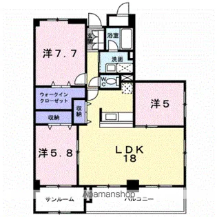 シャトー グラース【3階】の間取り