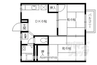 タウニィアマワカ【203号室】の間取り
