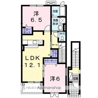 福岡県久留米市山川沓形町【アパート】の間取り