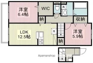リベルタB【2階】の間取り