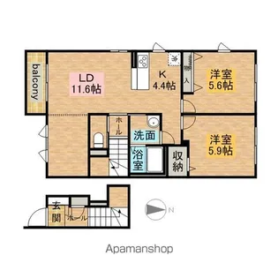 ブリージョⅡ【202号室】の間取り