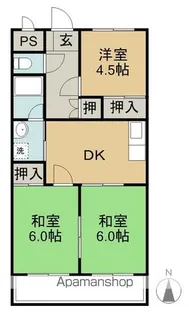 長根ハイツ【206号室】の間取り