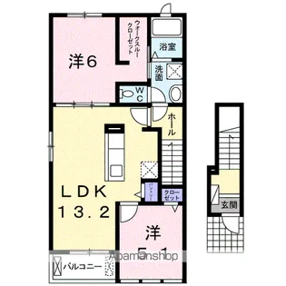 レジデンスドリームA【2階】の間取り