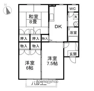 グランドール・アイ B棟【1階】の間取り