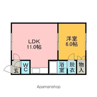 コーポ東園8【1階】の間取り