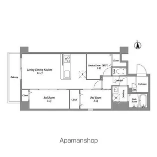 アルファコート葛西【4階】の間取り
