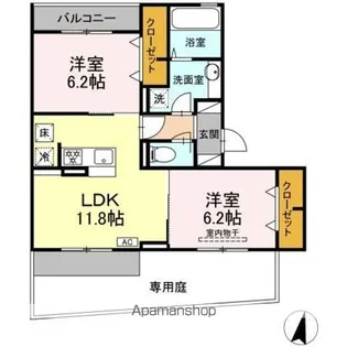 グランフォルト高砂【1階】の間取り