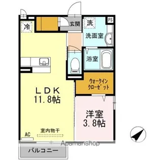 プログレスI B棟【2階】の間取り