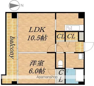ノーザンヒルズ南10条【6階】の間取り