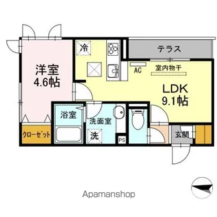ヴィルヌーヴ アン【1階】の間取り