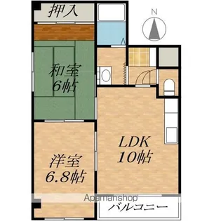 東1条ハイツ【6階】の間取り