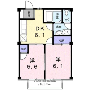 レジデンスオリーブH【1階】の間取り