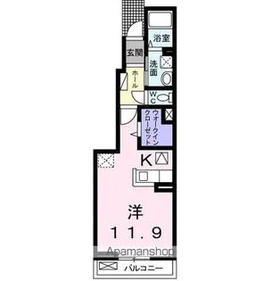 ベルメゾン カサガミ【102号室】の間取り