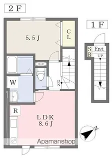 メゾンドゥカイB棟【2階】の間取り