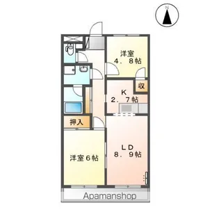 ベルエアー【201号室】の間取り
