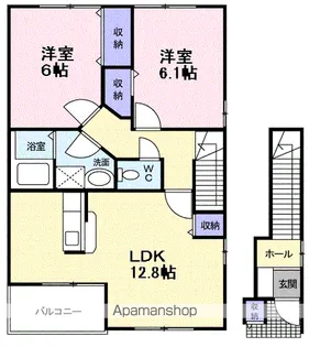 ビエント紫風Ⅰ【2階】の間取り