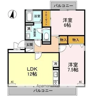 ロイヤルガーデン堀之内 D【2階】の間取り