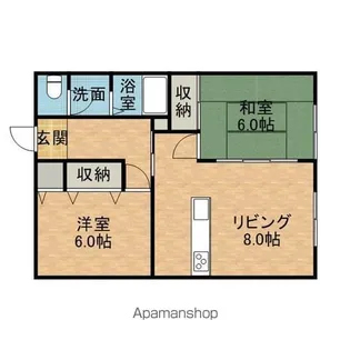 ロイヤルコーポ三笠【103号室】の間取り