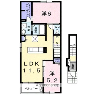 アルコバレーノ ルーチェ【2階】の間取り