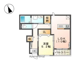 クローバーダイヤ【1階】の間取り