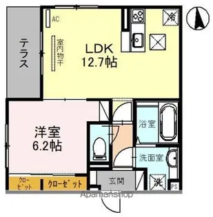 ル・コフレ深江橋(フカエバシ)【1階】の間取り